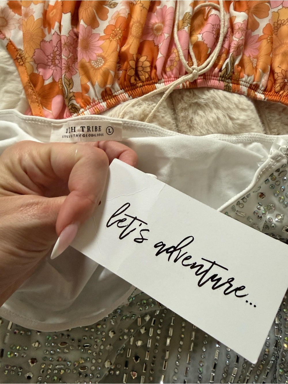 12th Tribe White Sequin Mini Skirt - Picture 9 of 10
